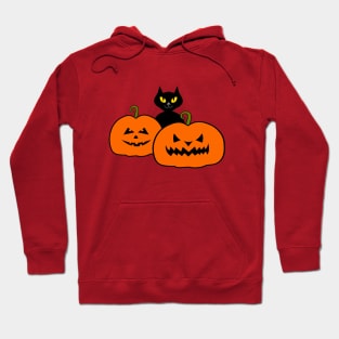 Halloween Scary  Black Cat Pumpkins Hoodie